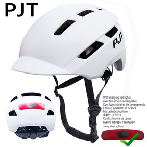 PJT New Cycling Helmet In-Mold Mountain Road USB Rechargeable