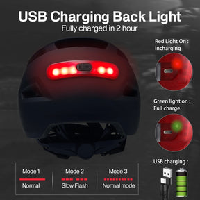 PJT New Cycling Helmet In-Mold Mountain Road USB Rechargeable
