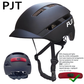 PJT New Cycling Helmet In-Mold Mountain Road USB Rechargeable
