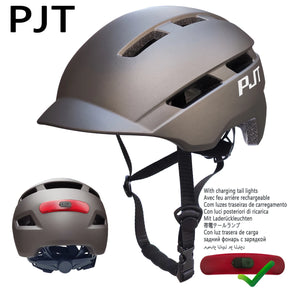 PJT New Cycling Helmet In-Mold Mountain Road USB Rechargeable