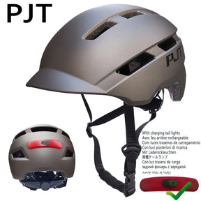 PJT New Cycling Helmet In-Mold Mountain Road USB Rechargeable
